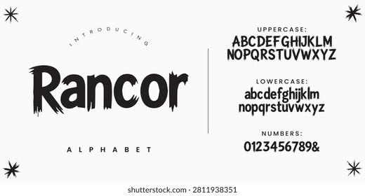 Rancor brush font display typeface with rough edge for scary horror movie posters