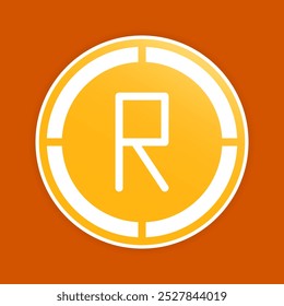 Rand coin icons. African money symbol, Simplistic currency logo with gradient fill style.