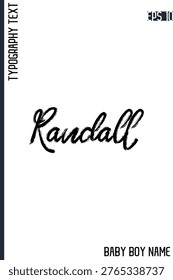 Randall     -Male Names Vector Creative Brush Typography Text Handwritten Lettering 