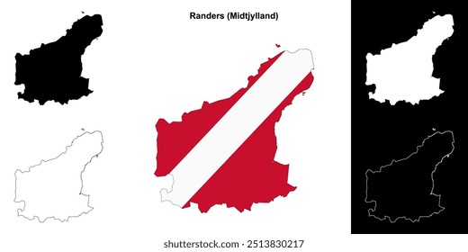 Conjunto de mapas do município de Randers