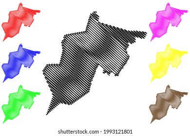 Randolph County, State of West Virginia (U.S. county, United States of America) map vector illustration, scribble sketch Randolph map
