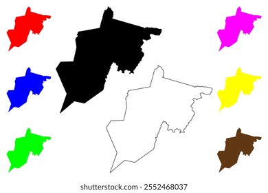 Randolph County, Estado da Virgínia Ocidental (EUA, Estados Unidos da América, EUA, EUA) mapa ilustração vetorial, esboço de rabisco Mapa de Randolph