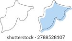 Randolph County West Virginia map outline silhouette graphic illustration vector design with Elkins county seat.