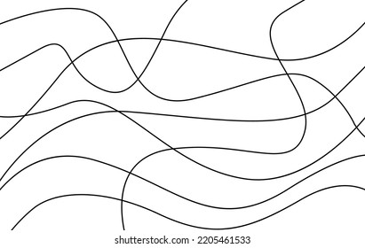 Random abstract black line modern art