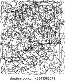 Random Abstract Chaotic Lines Pattern Vector Art Illustration