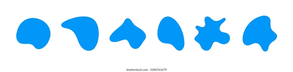 Random abstract liquid organic black irregular blotch shapes flat style design fluid vector illustration set banner simple shape template for presentation design, flyer. Vector illustration.