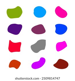 Random abstract liquid organic colorful regular blotch shapes flat style design fluid vector