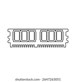Random Access Memory Icon, Line Vector graphics