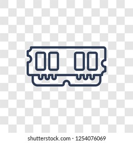 Random access memory icon. Trendy linear Random access memory logo concept on transparent background from hardware collection