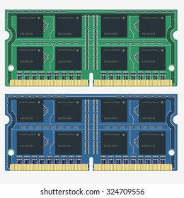 Random access memory on white background