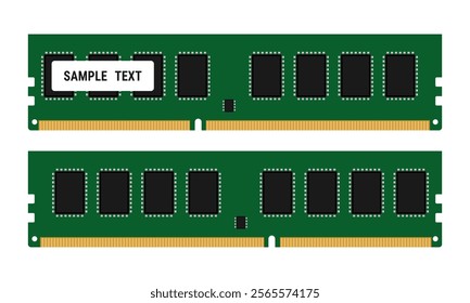 Random access memory (RAM) module set. Flat style vector illustation isolated on white