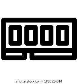 Random Access Memory RAM in Outline Icon