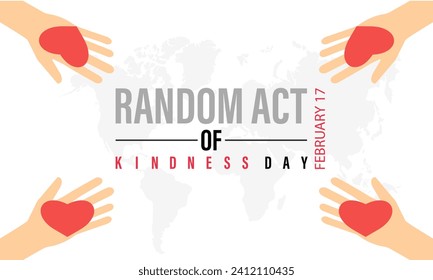 Random Act of Kindness Day celebrated every year of 17th February. Vector banner, flyer, poster and social medial template design.