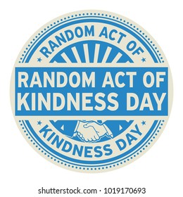 Random Act of Kindness Day rubber stamp, vector Illustration