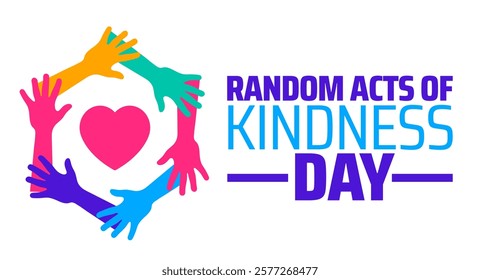 Random Acts of Kindness Day background banner or poster design template. observed every year in February. Holiday concept. Use to any Template, card, poster, placard, template.