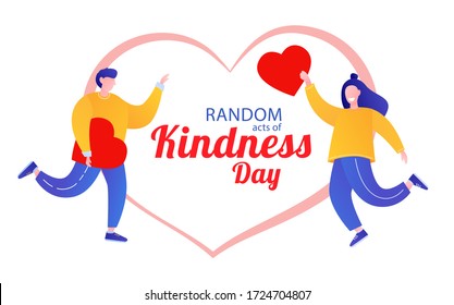 Random acts of kindness day. Charitable assistance.