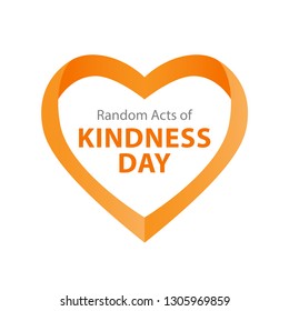 Random acts of kindness day emblem isolated vector illustration. World altruistic holiday event label.