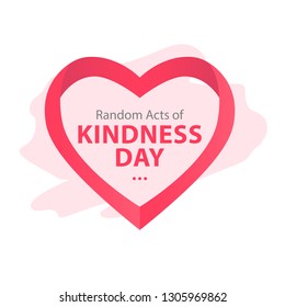Random acts of kindness day emblem isolated vector illustration. World altruistic holiday event label.