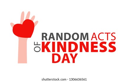 Random acts of kindness day emblem isolated vector illustration. World altruistic holiday event label.