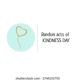 Random acts of kindness day emblem isolated vector illustration. World altruistic holiday event label.
