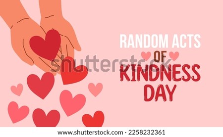 Random acts of kindness day emblem isolated vector. World altruistic holiday event label.