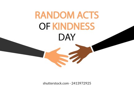 Random acts of kindness day handshake, vector art illustration.