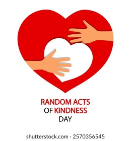 Random acts of kindness day heart, vector art illustration.