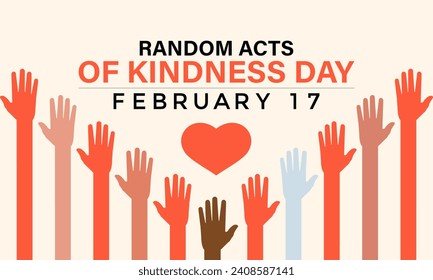 Random Acts Kindness Day am 17. Februar . Banner, Poster, Karte, Hintergrunddesign.