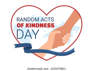 Random Acts of Kindness on February 17th Various Small Actions to Give Happiness in Flat Cartoon Hand Drawn Template Illustration