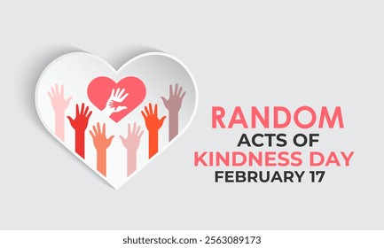 Random Acts of Kindness on February 17th banner  background design template. Hands with love icon design Template Illustration. Eps 10.