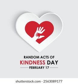 Random Acts of Kindness on February 17th banner  background design template. Hands with love icon design Template Illustration. Eps 10.