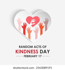 Random Acts of Kindness on February 17th banner  background design template. Hands with love icon design Template Illustration. Eps 10.