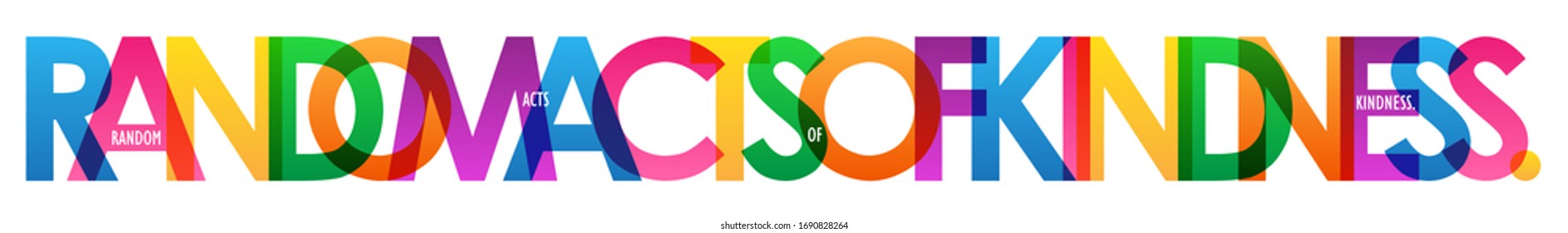 RANDOM ACTS OF KINDNESS rainbow gradient vector typography banner