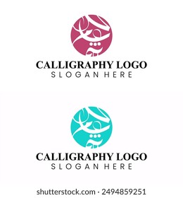 Random Arabic calligraphy letters in a circular shape on a white background, Translation is conversion of some characters : "O, A, R, B, M", use it as a back ground for greeting cards, posters ..etc.