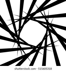 Random asymmetric lines. Monochrome abstract art, illustration