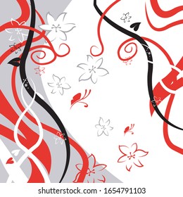 Random background of butterflies and flowers
