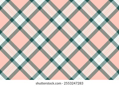 Fondo aleatorio a cuadros sin costuras, Vector de tela a cuadros de pijama. Textil tartán con patrón de textura Usa en paleta de colores claro y verde azulado.