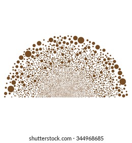 Random Ball Semisphere vector illustration. Style is brown flat circles, white background.