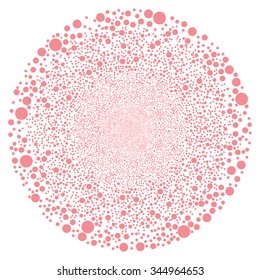 Random Ball Sphere vector illustration. Style is red flat circles, white background.