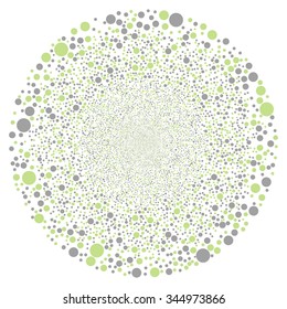 Random Ball Sphere vector illustration. Style is eco green and gray bicolor flat circles, white background.