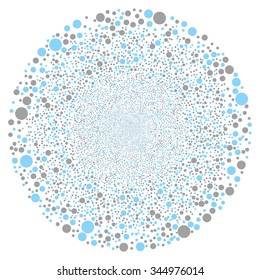 Random Ball Sphere vector illustration. Style is blue and gray bicolor flat circles, white background.