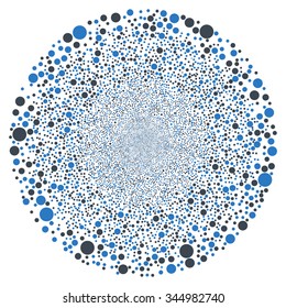 Random Ball Sphere vector illustration. Style is smooth blue bicolor flat bubbles, white background.
