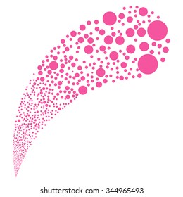 Random Ball Stream vector illustration. Style is pink flat circles, white background.