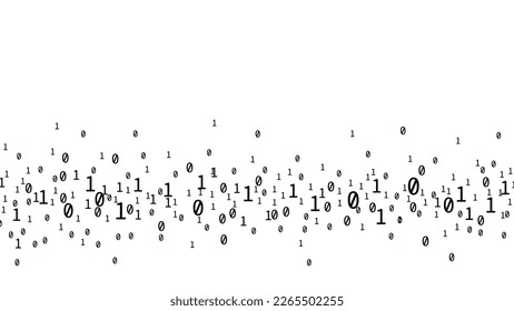 Código binario aleatorio. Uno y cero en el fondo blanco