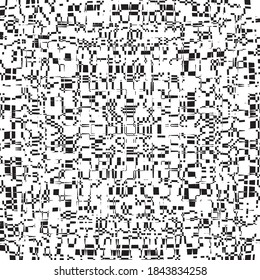 Random bits arbitrarily distributed in monochrome abstract pattern