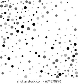 Random black dots. Abstract scattered pattern on white background. Vector illustration.