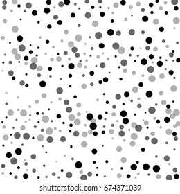 Random black dots. Scatter horizontal lines on white background. Vector illustration.