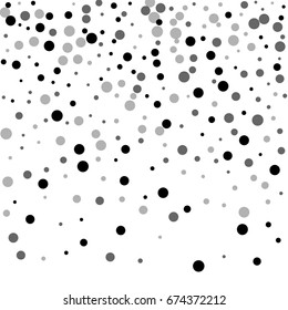 Random black dots. Top gradient on white background. Vector illustration.