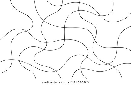 Random black line abstract shape for tile, wallpaper, fabric, decoration, puzzle game template.