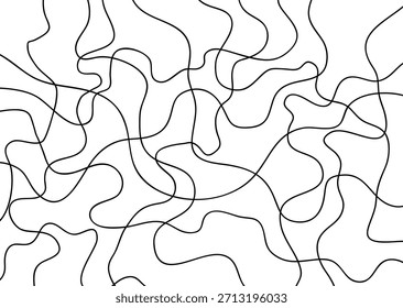 Arte moderno de la línea negra al azar, telón de fondo abstracto